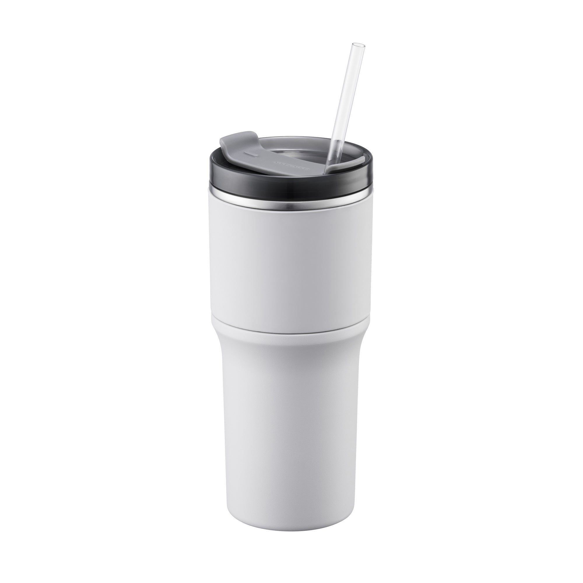 Plain Stainless Steel Tumbler with Straw